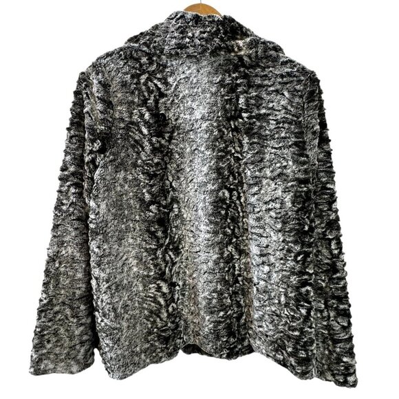 NWT Laura Ashley Woman Jewel Simplicity Gray Plush Faux Fur Jacket Size 1X - Picture 6 of 7